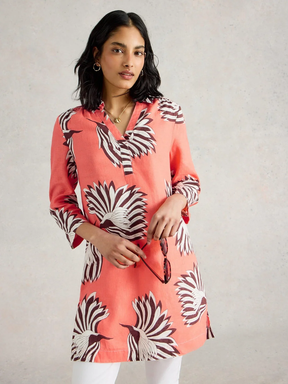 Leinentunika Blake - Pink Pr - 38/R Bild 3