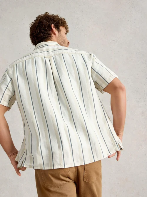 Gestreiftes Leinenhemd Keswick - Nat Mlt - XXXL Bild 4