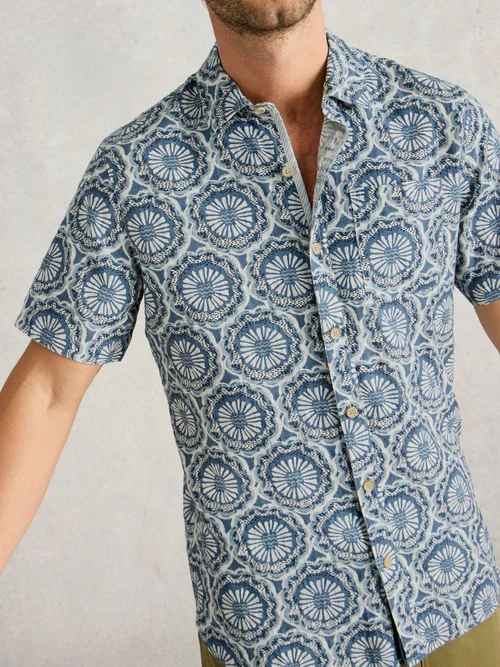 Hemd Finsbury mit Kachelprint - Blue Pr - L Bild 3