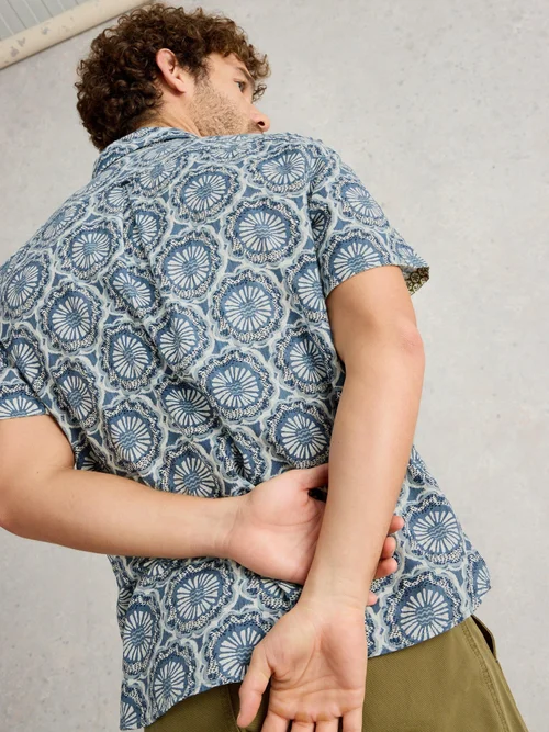 Hemd Finsbury mit Kachelprint - Blue Pr - XXL Bild 4