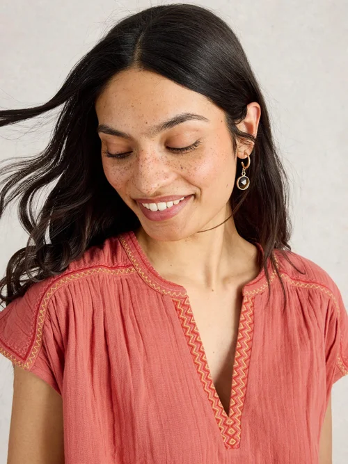 Top Fran aus Materialmix - Mid Orange - 52 Bild 3