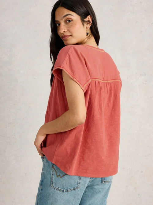 Top Fran aus Materialmix - Mid Orange - 52 Bild 4