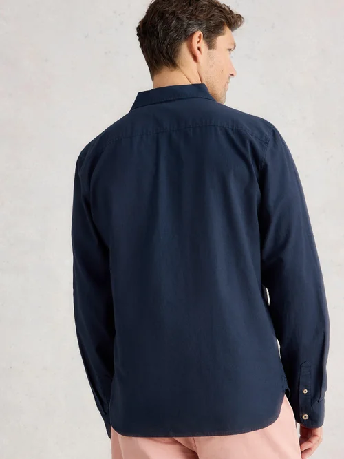 Langarmhemd Ely aus Leinen & Bio-Baumwolle - Dark Navy - XXXL Bild 4