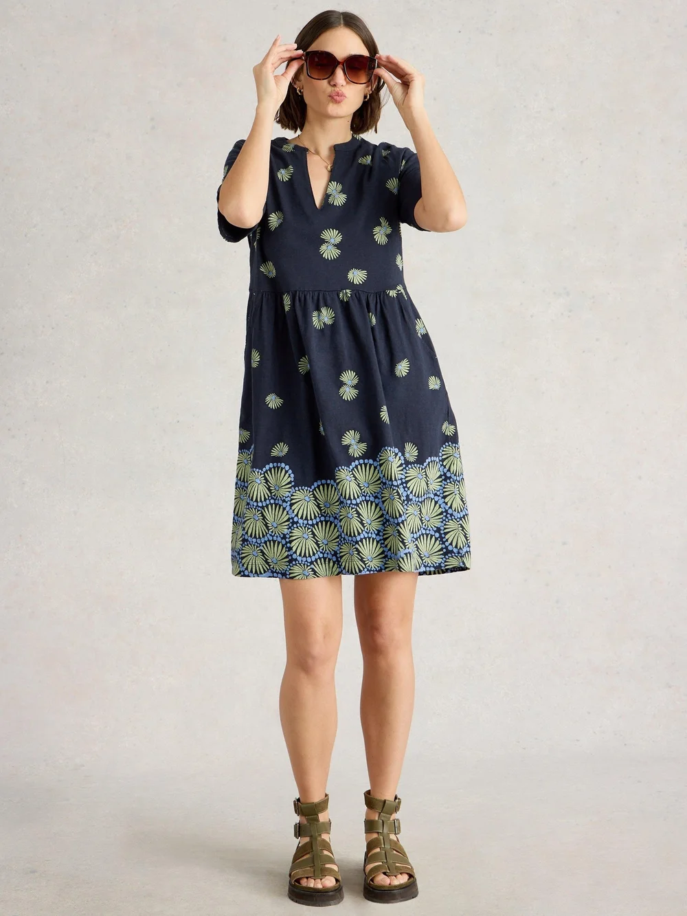 Jerseykleid Thea - Navy Pr - 50/R Bild 1