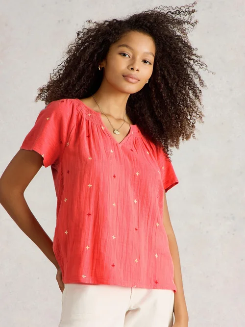 Bestickte Bluse Luella - Coral Mlt - 42 Bild 3
