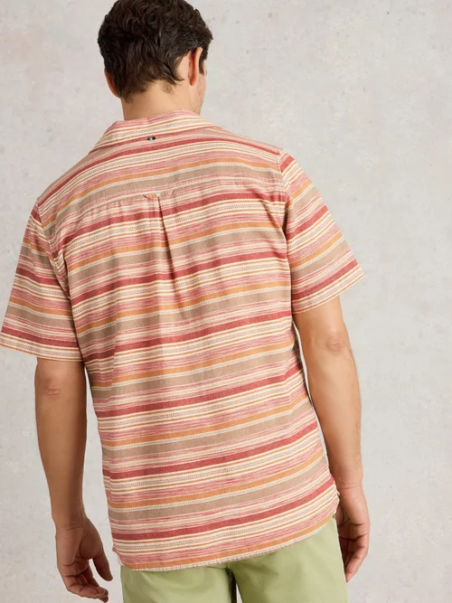 Gestreiftes Kurzarmhemd - Red Mlt - XXXL Bild 4