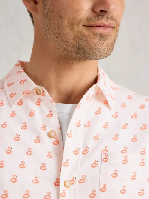 Hemd mit Flamingoprint - White Pr - XXXL Bild 3