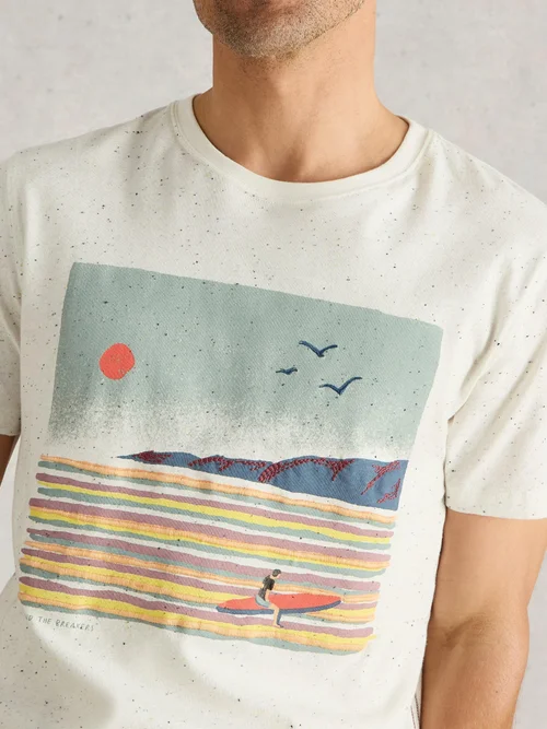 T-Shirt Abersoch mit Surfergrafik - Nat Pr - XXL Bild 3