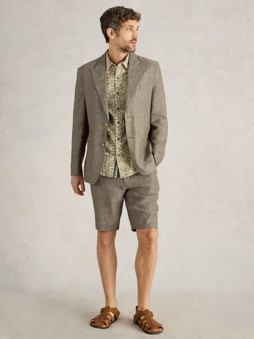 Leinensakko mit Spitzkragen - Khaki Grn - 46 Bild 2