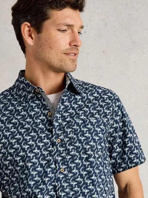 Hemd Finsbury mit Koi Karpfen Print - Navy Pr - XXL Bild 3