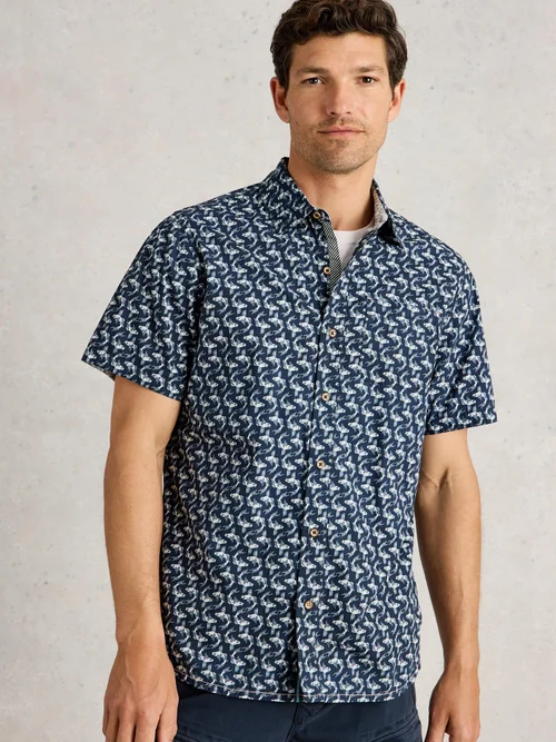 Hemd Finsbury mit Koi Karpfen Print - Navy Pr - XXL Bild 1