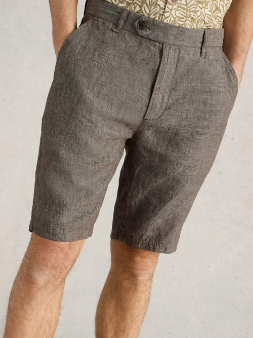 Chinoshorts aus Leinen - Khaki Grn - 38/R Bild 1