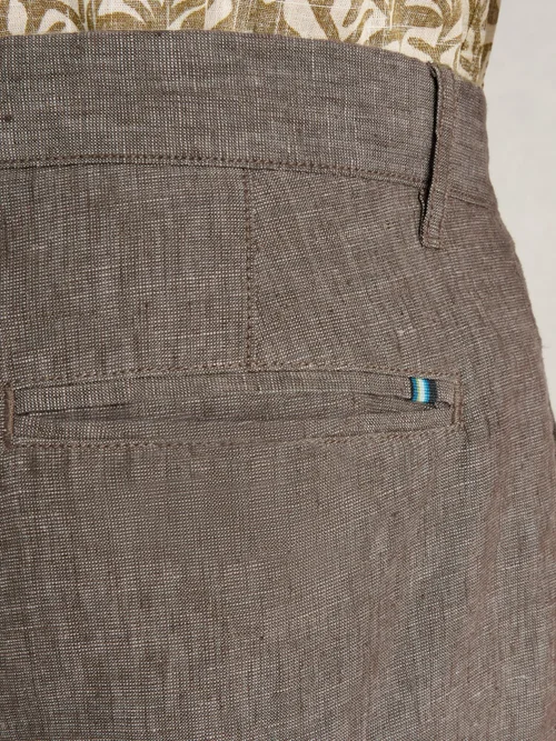 Chinoshorts aus Leinen - Khaki Grn - 38/R Bild 3