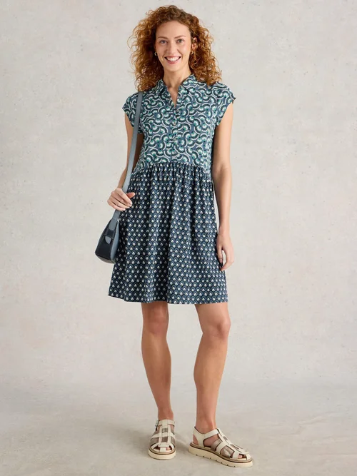 Hemdblusenkleid Everly aus Jersey - Navy Multi - 48/R Bild 2