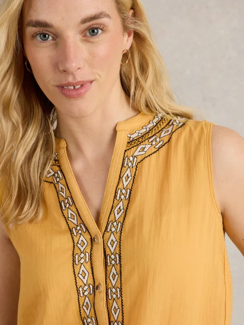 Ärmellose Bluse Tulip - Mid Yellow - 46 Bild 3