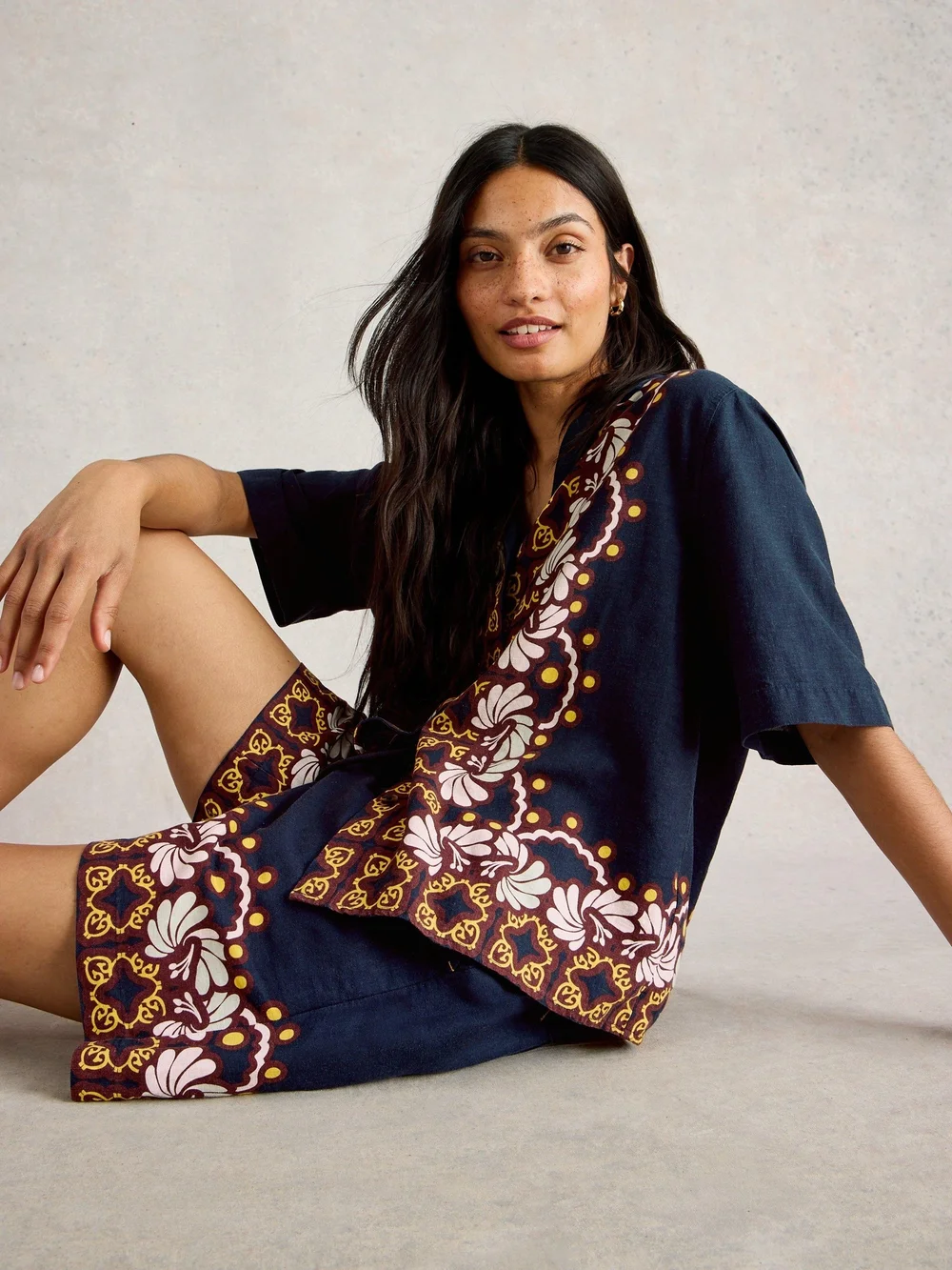 Urlaubsbluse Bella - Navy Multi - 48 Bild 1