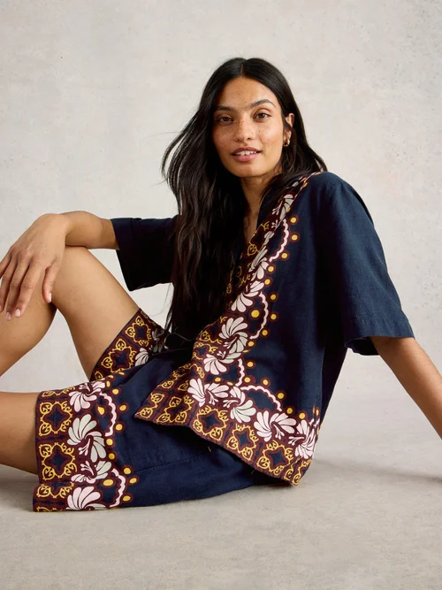 Urlaubsbluse Bella - Navy Multi - 48 Bild 1