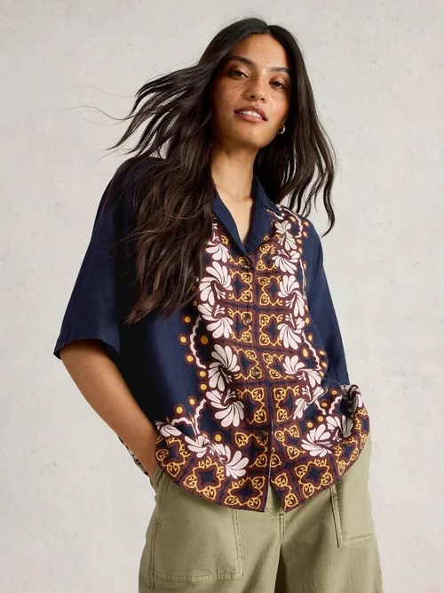 Urlaubsbluse Bella - Navy Multi - 48 Bild 3