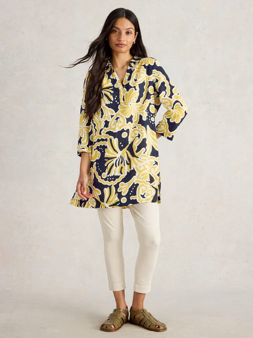 Leinentunika Blake - Yellow Pr - 52/R Bild 2