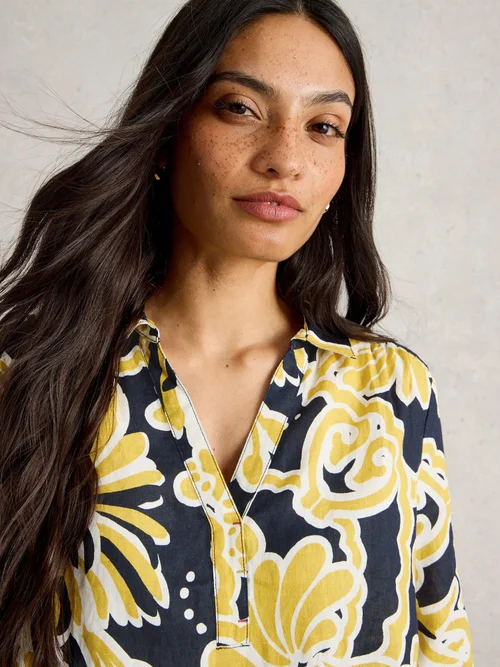 Leinentunika Blake - Yellow Pr - 52/R Bild 3