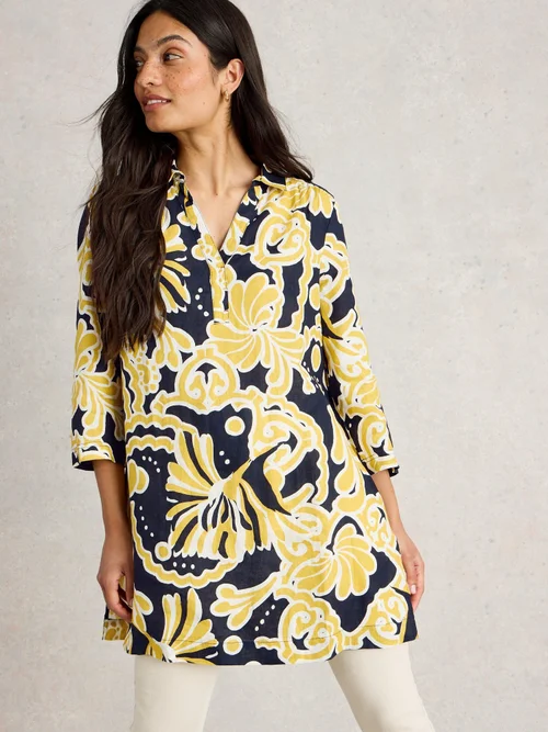 Leinentunika Blake - Yellow Pr - 52/R Bild 1