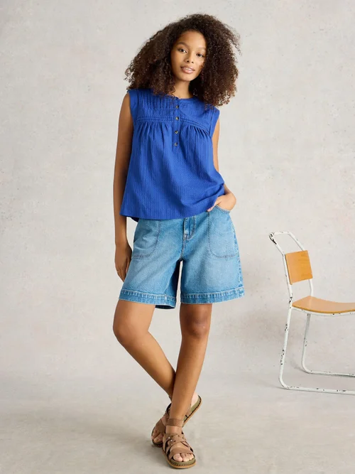 Top Isla aus Materialmix - Brt Blue - 52 Bild 2