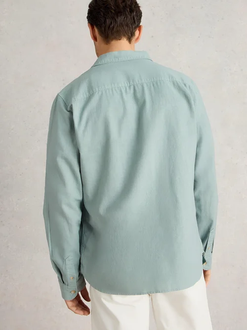 Langarmhemd Ely aus Leinen & Bio-Baumwolle - Lgt Blue - XXL Bild 4