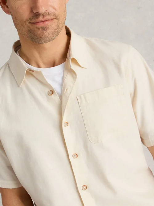 Kurzarmhemd Ely aus Leinen & Bio-Baumwolle - Nat White - XXXL Bild 3