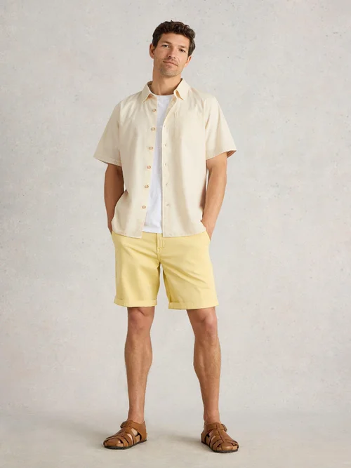 Kurzarmhemd Ely aus Leinen & Bio-Baumwolle - Nat White - XXXL Bild 2