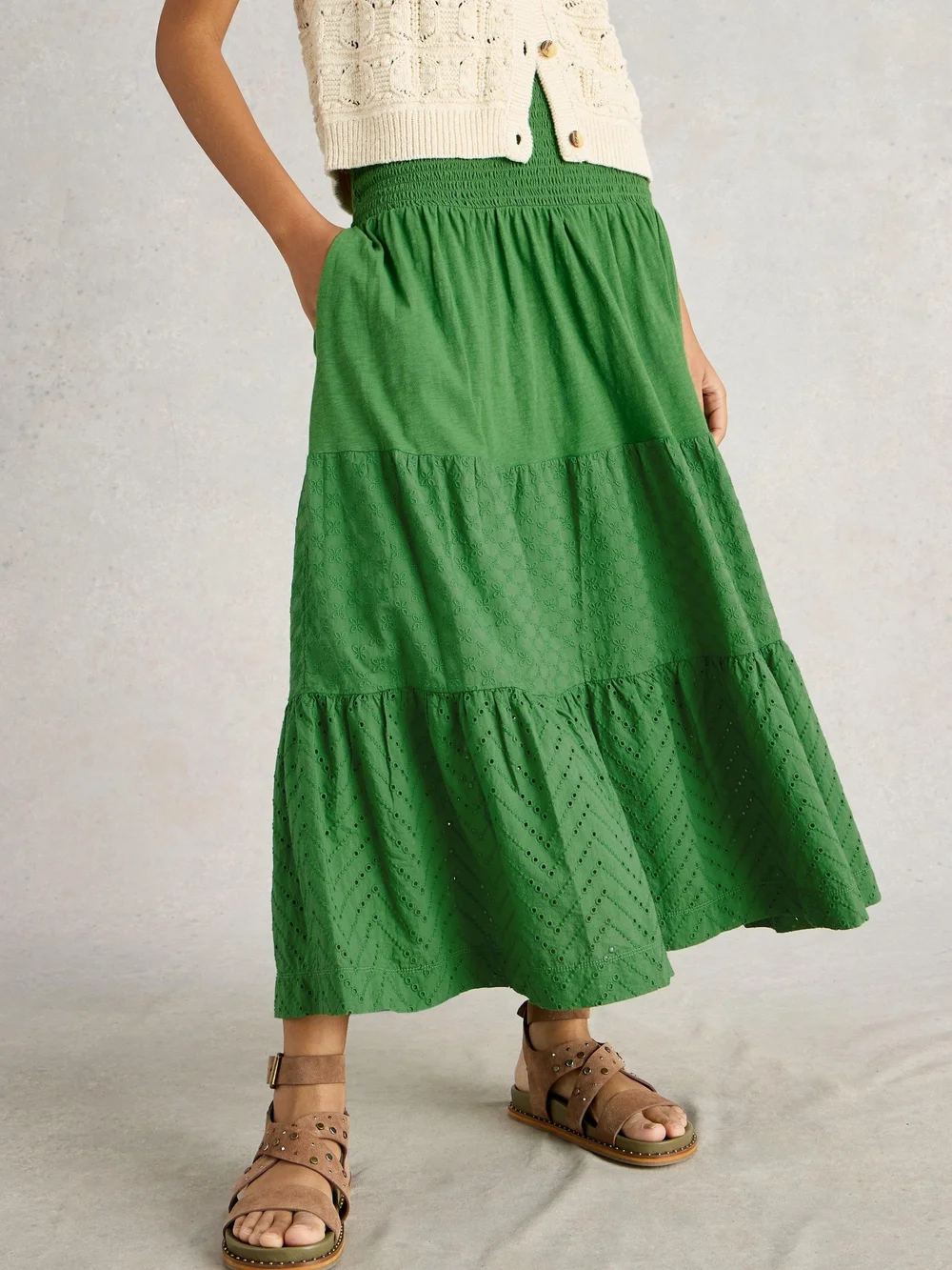 Maxirock Marissa mit Stickerei - Brt Green - 52/R Bild 1