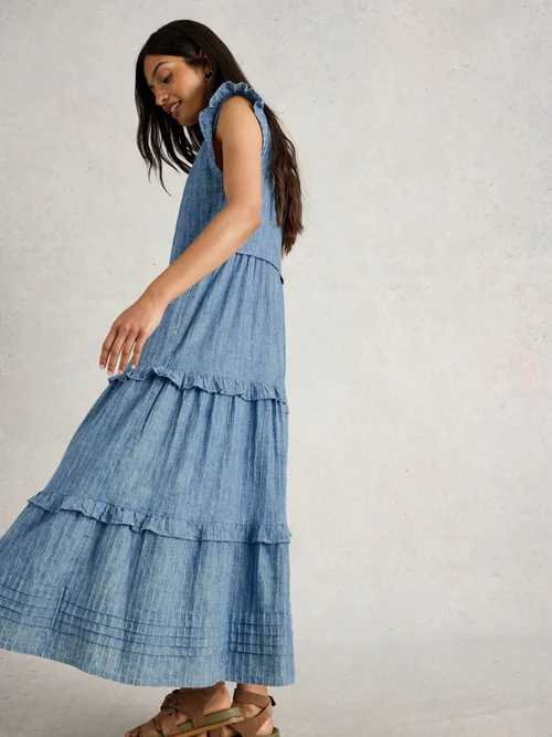 Gestreiftes Maxikleid Rosie - Blue Mlt - 40/R Bild 3