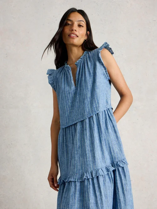Gestreiftes Maxikleid Rosie - Blue Mlt - 40/R Bild 1