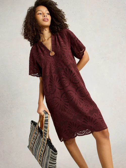 Kleid Lindsay aus Lochspitze - Dk Red - 52/R Bild 3