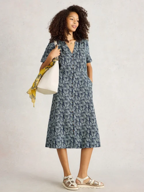 Leinenkleid Iris - Navy Pr - 52/R Bild 2