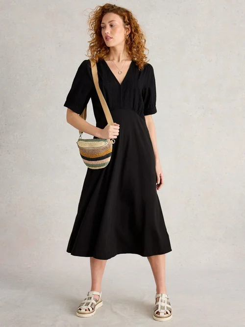 Jerseykleid Megan mit Lochspitze - Pure Blk - 34/R Bild 2