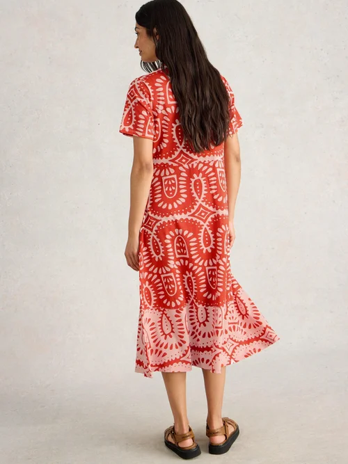 Blusenkleid Rua aus Jersey - Red Pr - 42/R Bild 4