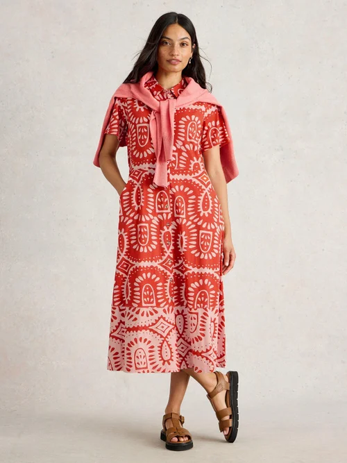 Blusenkleid Rua aus Jersey - Red Pr - 42/R Bild 2