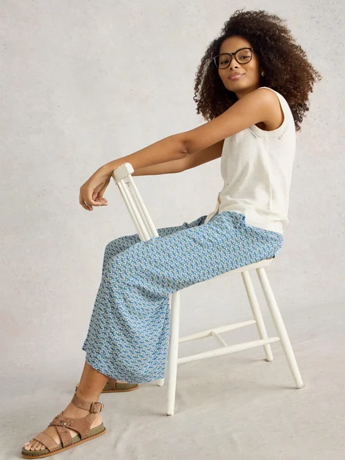 Culotte Lisette mit Knittereffekt - Blue Pr - 52/R Bild 1