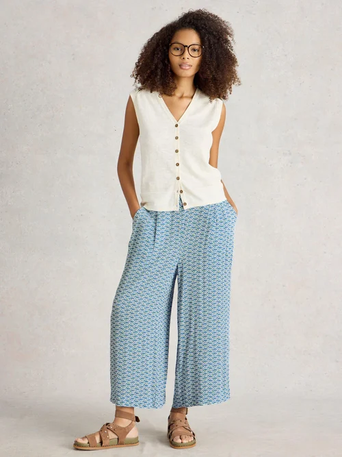 Culotte Lisette mit Knittereffekt - Blue Pr - 52/R Bild 2