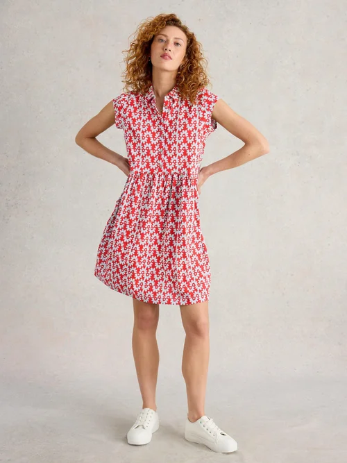 Hemdblusenkleid Everly aus Jersey - Red Pr - 52/R Bild 2