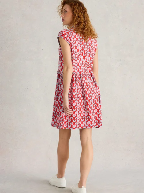 Hemdblusenkleid Everly aus Jersey - Red Pr - 52/R Bild 4