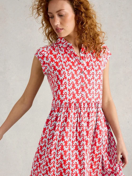 Hemdblusenkleid Everly aus Jersey - Red Pr - 52/R Bild 3