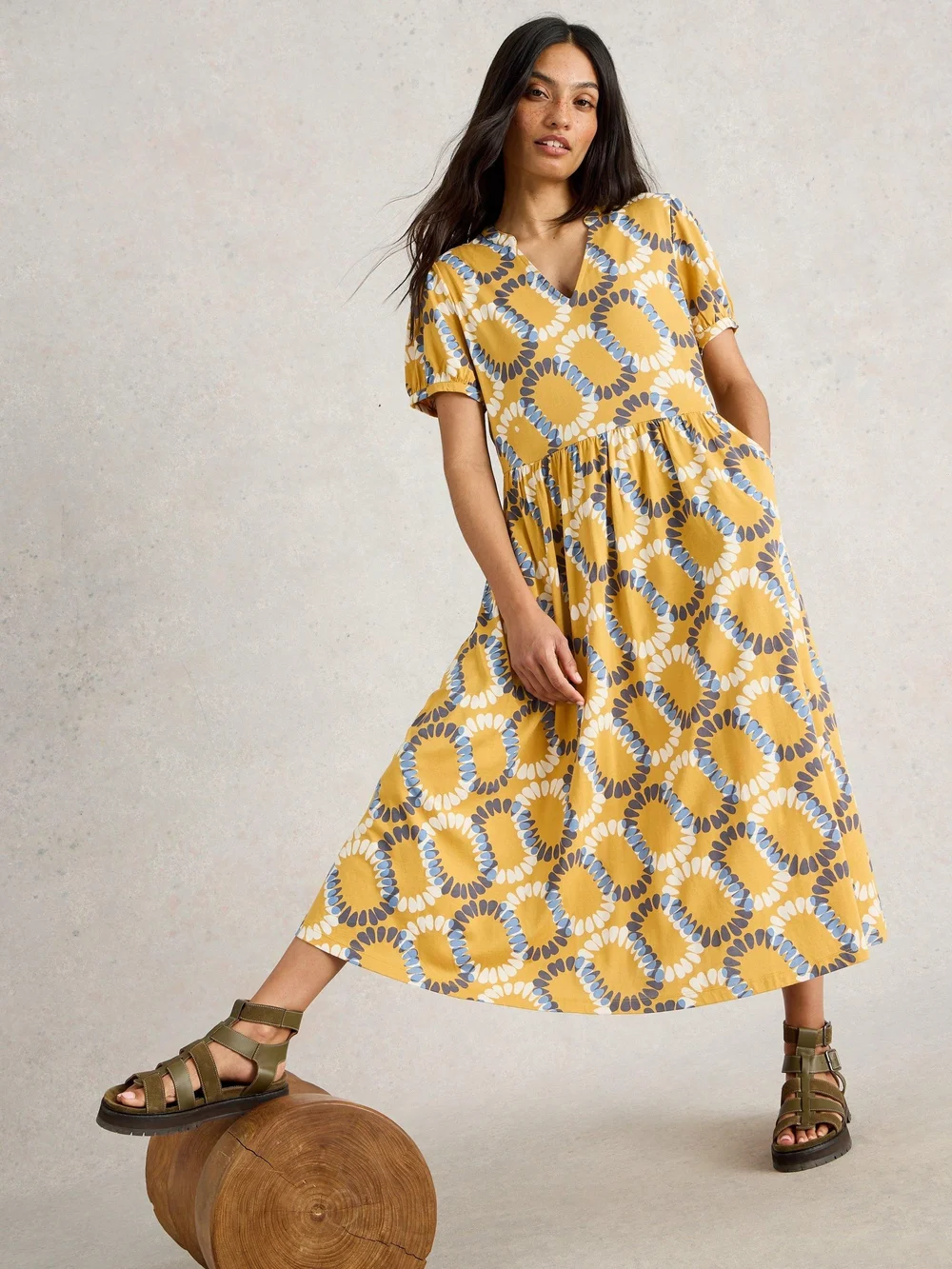 Jerseykleid Leah - Yellow Mlt - 34/R Bild 1