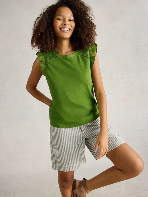 Top Paige aus Materialmix - Brt Green - 50 Bild 1