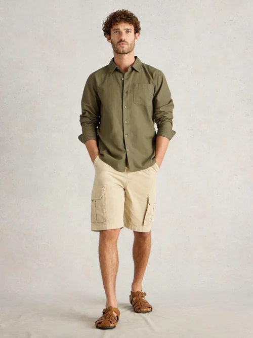 Langarmhemd Ely aus Leinen & Bio-Baumwolle - Khaki Grn - XXXL Bild 2
