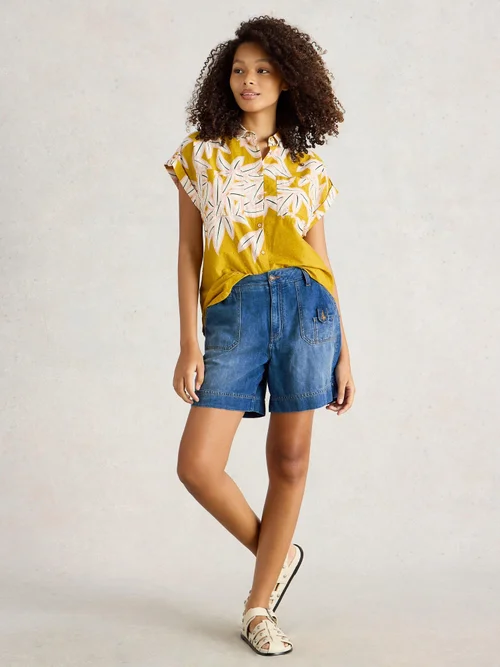Jeansshorts Mollie mit Cargotasche - Dk Denim - 52/R Bild 2