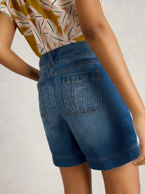 Jeansshorts Mollie mit Cargotasche - Dk Denim - 52/R Bild 4