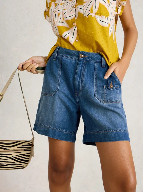 Jeansshorts Mollie mit Cargotasche - Dk Denim - 52/R Bild 1