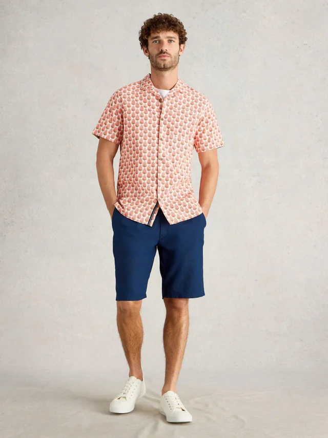 Shorts aus Leinenmischung