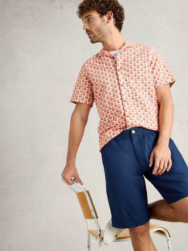 Shorts aus Leinenmischung